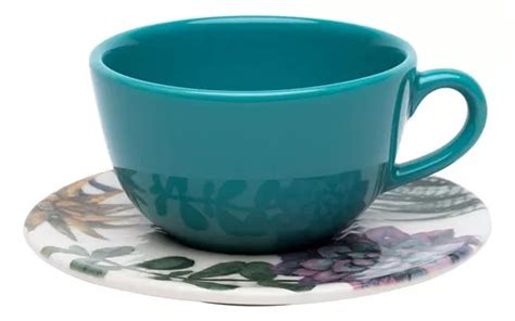 Set De Tazas Grandes De Ml Con Platillos Unni Bothanica Color