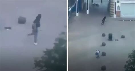 Frightening Video Shows Gun Shot Fired In East London And Man Fleeing With Machete After Fight