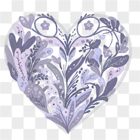 Download Heart-Shaped Purple Flower Arrangement PNG Online - Creative Fabrica