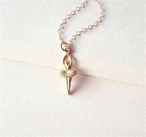 Gold Ballet Necklace Ballerina Jewelry Dancer Charm Pendant Etsy