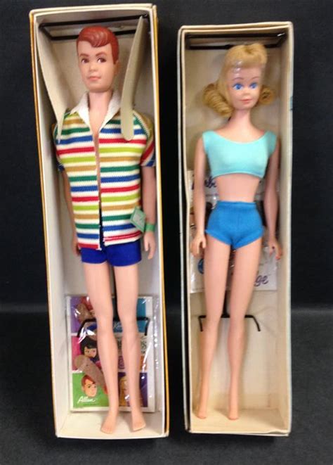 Lot Dolls Including Allan And Blonde Midge Both In Original Boxes Allan Wears His