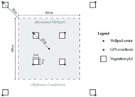 Diagram Showing The Layout Of The 5 M × 5 M Vegetation Survey Plots