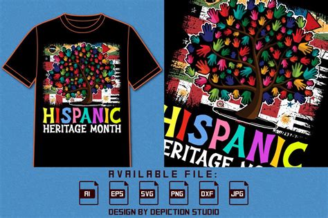 Hispanic Heritage Month Hand Tree Flags Gráfico por ABDULLAH AL MAMUN ...