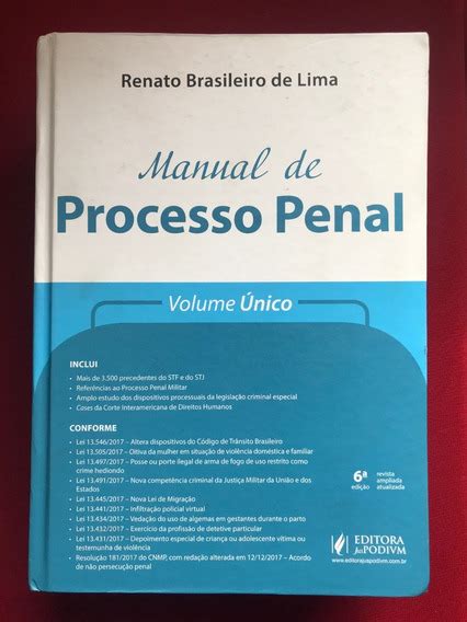 Manual Processo Penal Renato Brasileiro MercadoLivre