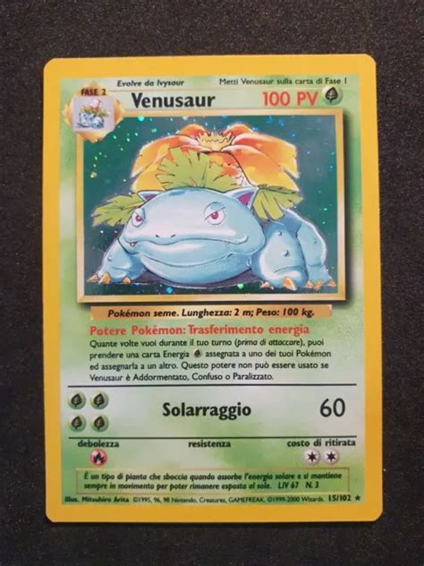 VENUSAUR 15 102 HOLO ITA Set Base Near Mint Mint Pokèmon Card EUR 250