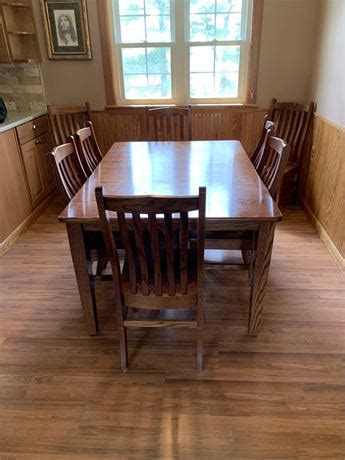 Great Finds Online Auctions Amish Mission Oak Dining Room Table And