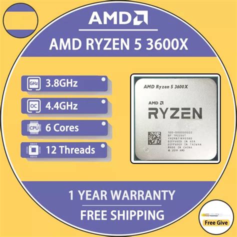 Amd Ryzen 5 3600x R5 3600x 38 Ghz Six Core Twelve Thread Cpu Processor 7nm 95w L332m Socket