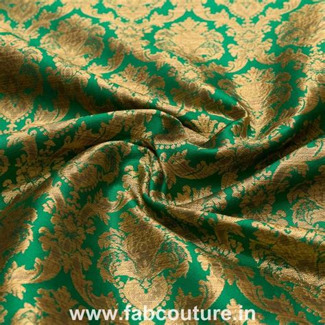 Green colour brocade fabric,SKU:9018071825 | Buy fabric online, Brocade ...