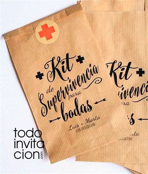 BOLSAS KRAFT KIT DE SUPERVIVENCIA 1 Pack 20 Und Invitaciones Y