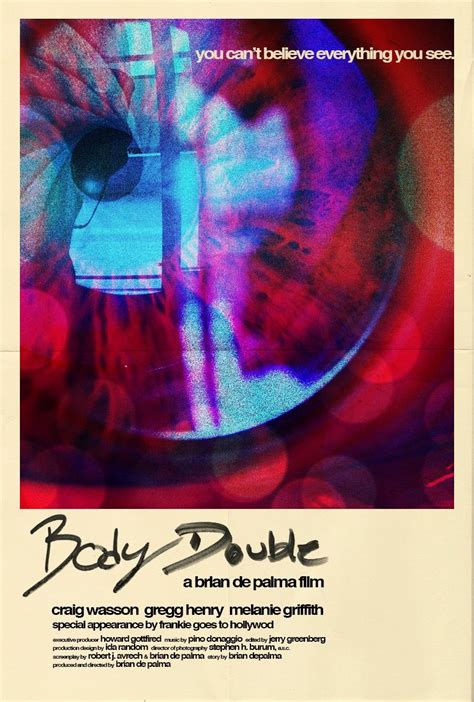 Body Double alternate poster | Body, Melanie griffith, Doubles