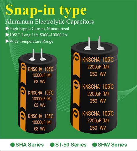 Knscha Snap In Type Aluminum Electrolytic Capacitor 180uf 400vdc For