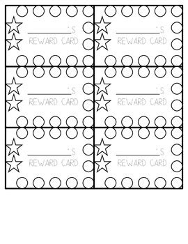 Simple Reward Punch Cards by Miss Busy Bee | Teachers Pay Teachers