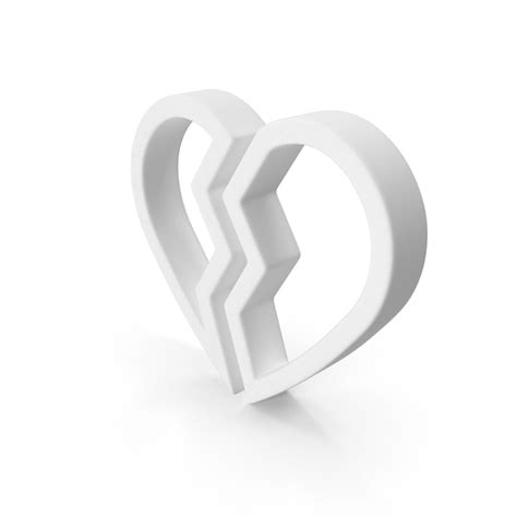 White Broken Heart Symbol PNG Images & PSDs for Download | PixelSquid ...