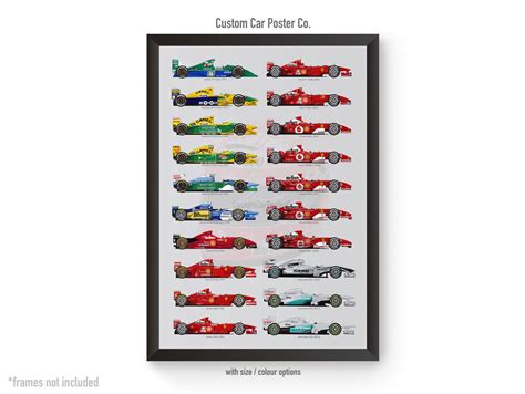 Michael Schumacher F1 Cars Tribute Wall Art Wall Decor Car Poster