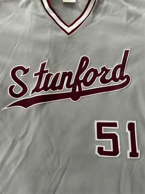 Vintage Stanford Cardinal Baseball Jersey Size 42 Gray 51 Ebay