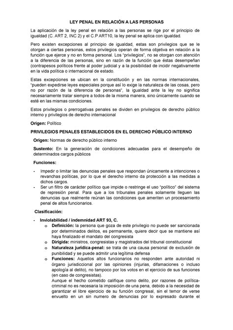 LEY Penal EN Relación A LAS Personas LEY PENAL EN RELACIÓN A LAS