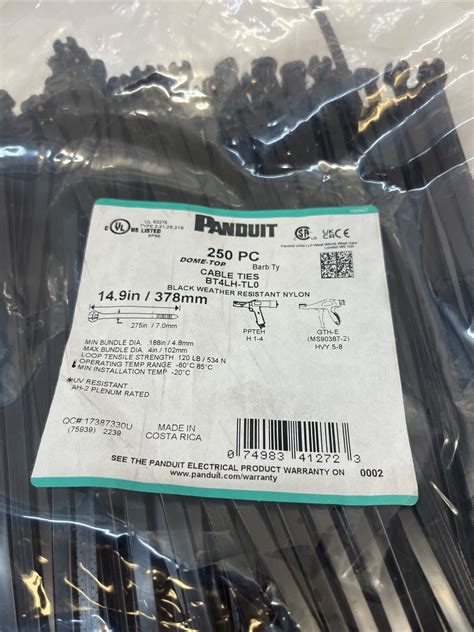 Panduit Bt Lh Tl Dome Top Barb Ty Cable Tie For Sale Online Ebay