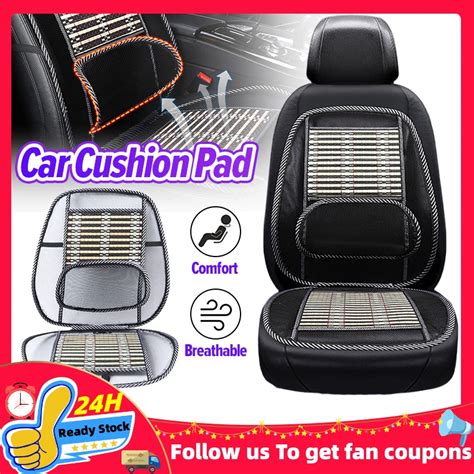 Car Bamboo Seat Cushion Mesh Lumbar Lower Back Support Car Seat Chair