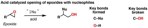 Opening Of Epoxides With Nucleophiles Under Acidic Conditions Master