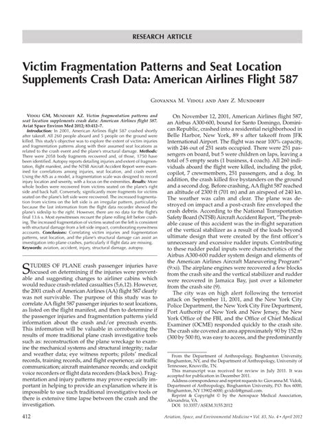 (PDF) Victim Fragmentation Patterns and Seat Location Supplements Crash ...