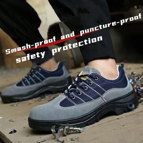 With Shoebox Mens Woman Breathable High Cut Steel Toe Cap Work Safety