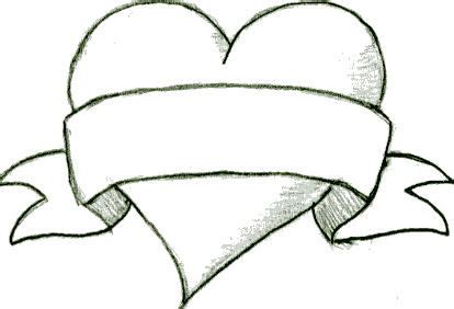 Heart With Banner Tattoo - Cliparts.co