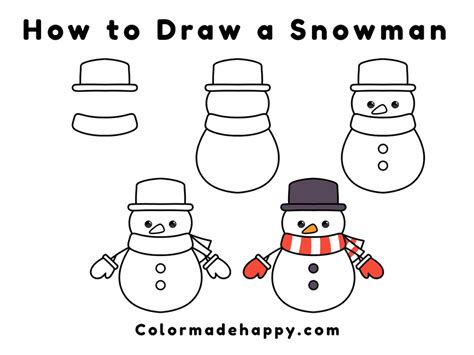 How To Draw A Snowman Step By Step Drawing Guide Artofit