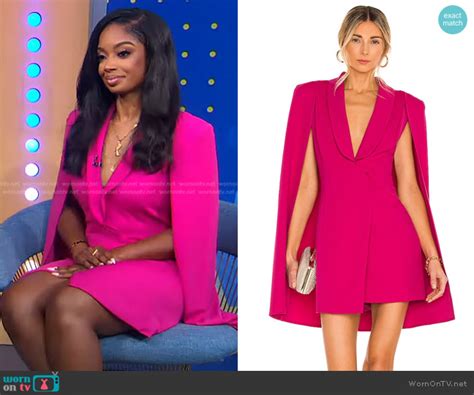 Wornontv Arian Simones Pink Cape Blazer Dress On Good Morning America Clothes And Wardrobe