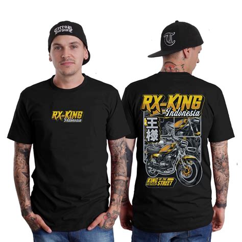 Jual KAOS DISTRO MOTOR YAMAHA RX KING BAHAN POLYCOTTON SABLON RUBBER