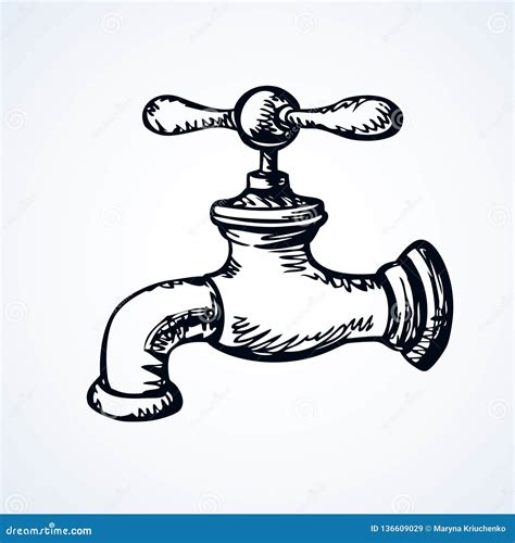 Sketch Of Water Tap Vector Illustration Stock Vector Illustration Of