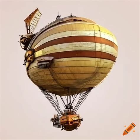 Steampunk Airship On Plain White Background On Craiyon