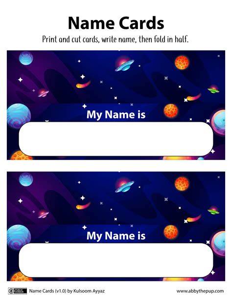 Foldable Name Cards Free Printable Papercraft Templates