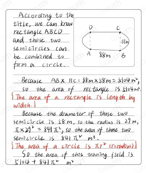 Solved A Training Field Is Formed By Joining A Rectangle And Two