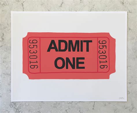 Admission Ticket Signed Art Print Available Framed Or Etsy