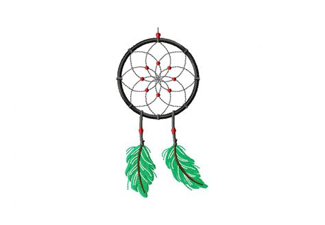 Green Feather Dream Catcher Machine Embroidery Design Daily Embroidery