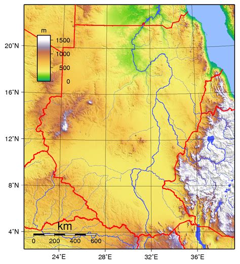 Physical map of Sudan. Sudan physical map | Vidiani.com | Maps of all ...