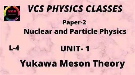 Yukawa Meson Theory Youtube