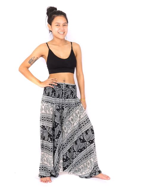 Elephant Pants Drop Crotch Onesie Jumpsuit - Thai Fisherman Pants & Harem Pants for Men and Women