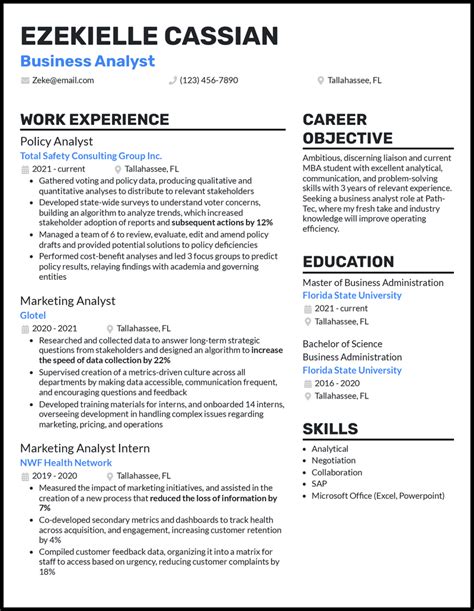 Mba Student Resume Examples Proven To Work In