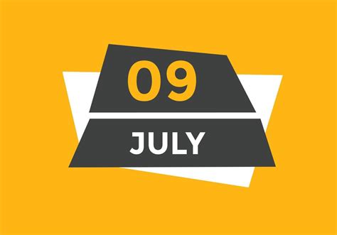 july 9 calendar reminder. 9th july daily calendar icon template ...