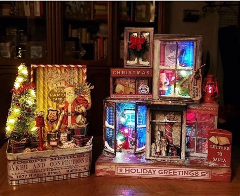 Pin By Kathleen Salazar On Tim Holtz Christmas Shadow Boxes