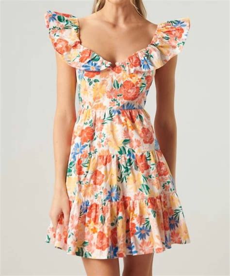 Buy Sugarlips The Saint Lucia Floral Sweetheart Ruffle Mini Dress In