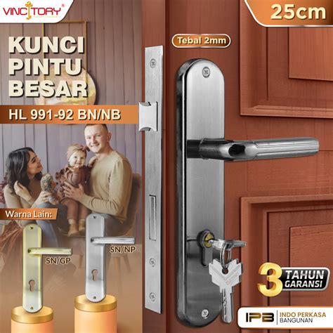 Jual VINCITORY Gagang Pintu Rumah 25 Cm Set Kunci Handle Pintu Kunci