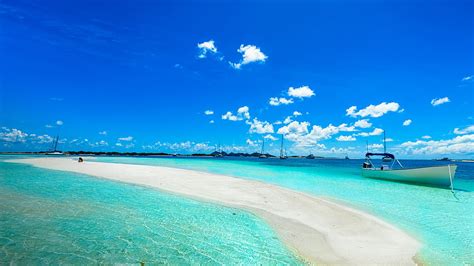 Playa tropical de arena blanca cay en Los Roques, Venezuela fondo de ...