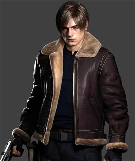 RE4 Remake Leon Kennedy Leather Jacket – AlexGear