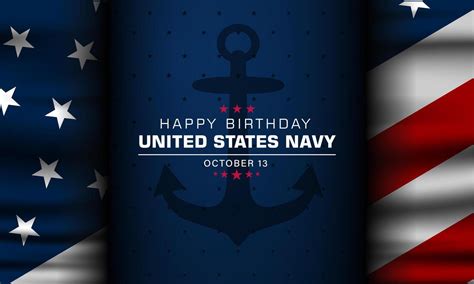 Happy Birthday Us Navy October 13 Background Vector Illustration