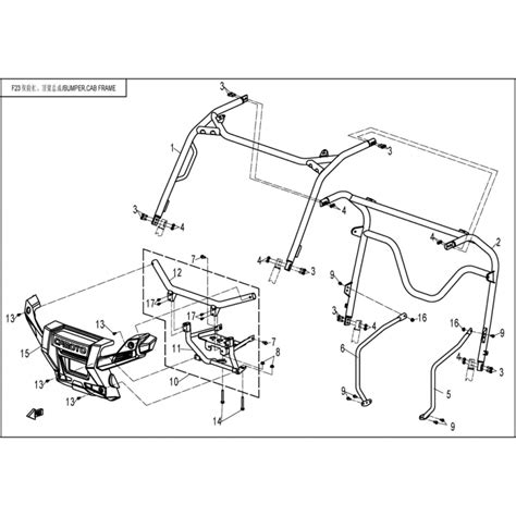 Vue Eclatée pièce Arceau CFMOTO UFORCE 800 EPS