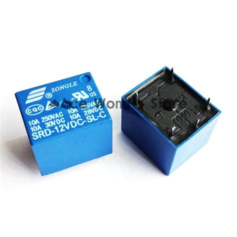 100 PCS LOT 12V DC SONGLE Power Relay SRD 12VDC SL C PCB Type In