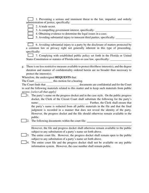 Clay County Florida Motion To Determine The Confidentiality Of Trial Court Records Fill Out