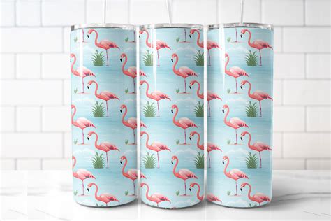 Flamingos Oz Skinny Tumbler Wrap Graphic By Creationx Space